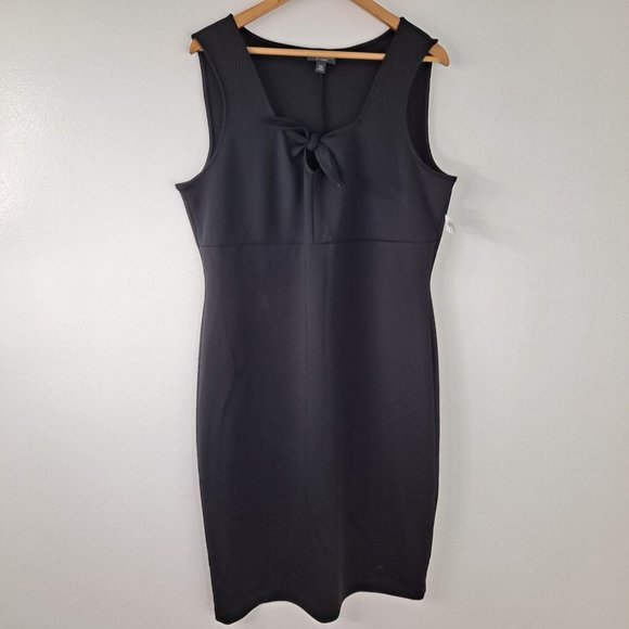 Black Dress Women's Knotted Front Bold Elements Cut To Curve 2XL - Picture 1 of 9